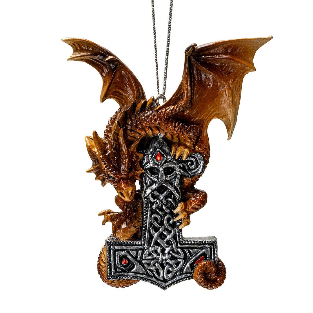 3.6&quot; Dragon Ornament - Mjolnir Guardian, SKU PG-16112, UPC 700317418771