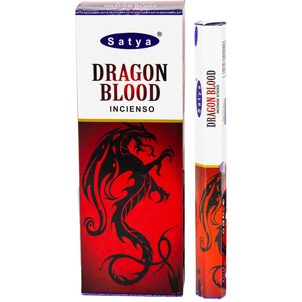 Dragon&#39;s Blood Satya Hexagonal Incense Sticks 20 gram, SKU KH-73132-D6, UPC 700317389767