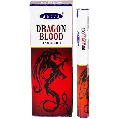 Dragon&#39;s Blood Satya Hexagonal Incense Sticks 20 gram, SKU KH-73132-D6, UPC 700317389767