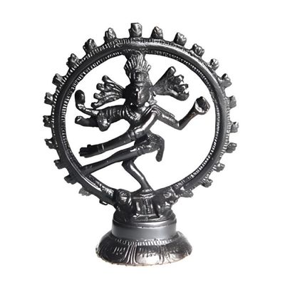 4&quot; Solid Brass Bronze Finish Shiva Nataraja Statue, SKU G08-13-1244A, UPC 700317373766