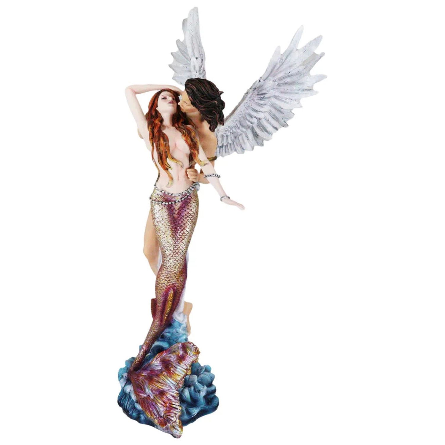 25&quot; Mermaid and Angel Statue, SKU PG-13414, UPC 700317392958