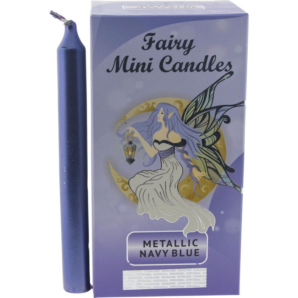 Fairy Mini Ritual Spell Candles - Metallic Navy Blue (Pack of 20), SKU KH-81670, UPC 700317311645