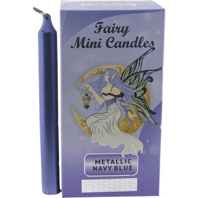 Fairy Mini Ritual Spell Candles - Metallic Navy Blue (Pack of 20), SKU KH-81670, UPC 700317311645
