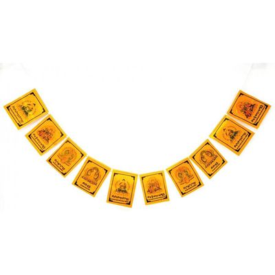 3.5&quot; Tibetan Gods Prayer Flag - 10 Flags / Roll, SKU G04-98-TPF-GOD, UPC 700317314523