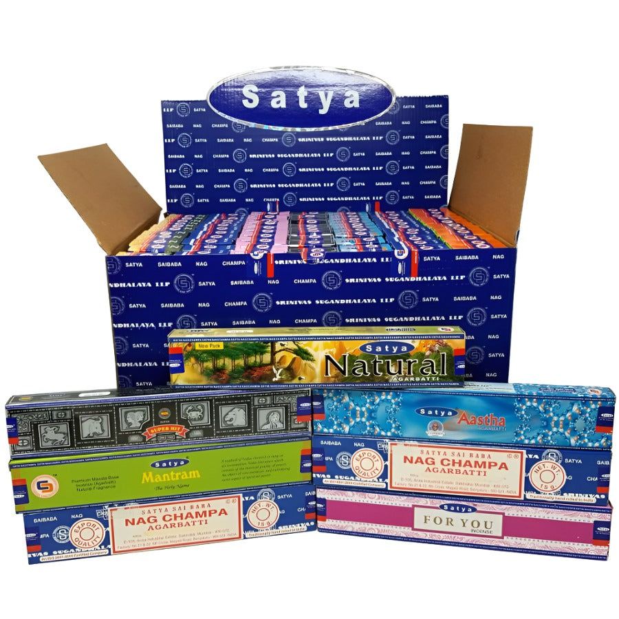 Satya Assorted 15 grams in Display (84 Packs of 15 gram), SKU nag-PopularSeriesDisplay, UPC 7003173…