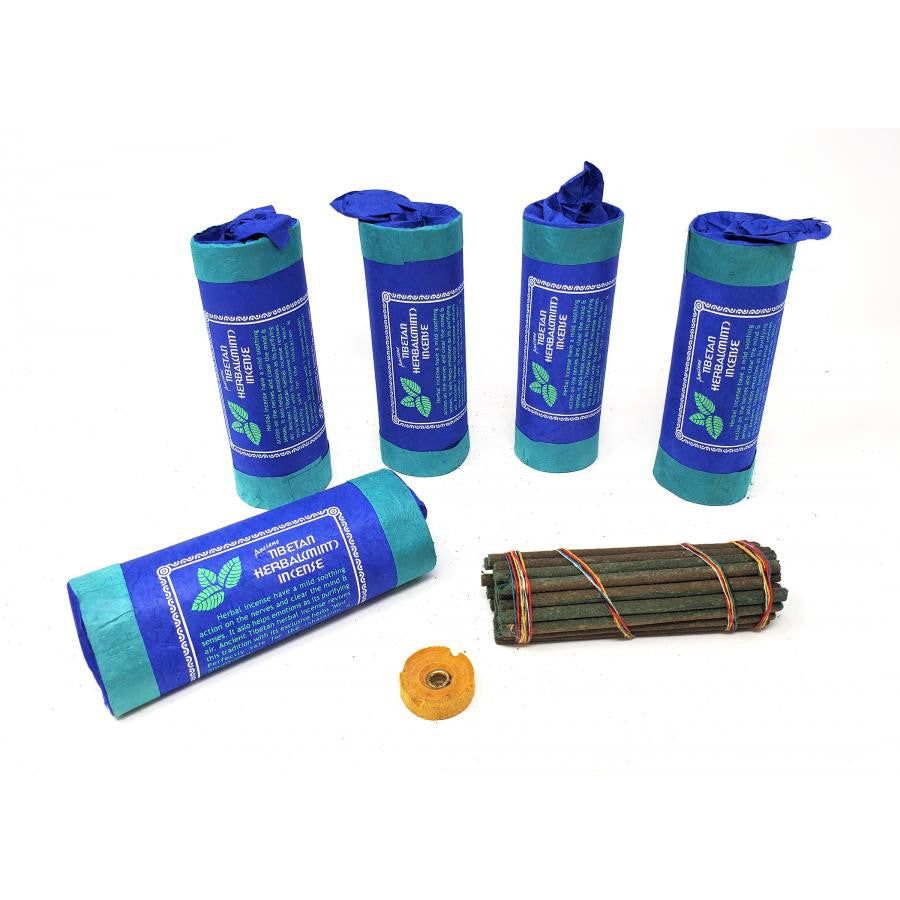 4.5&quot; Tibetan Incense Dhoop - Herbal Mint (5 Packs of 30 Sticks), SKU I10-17-TI-BINS149, UPC 7003173…