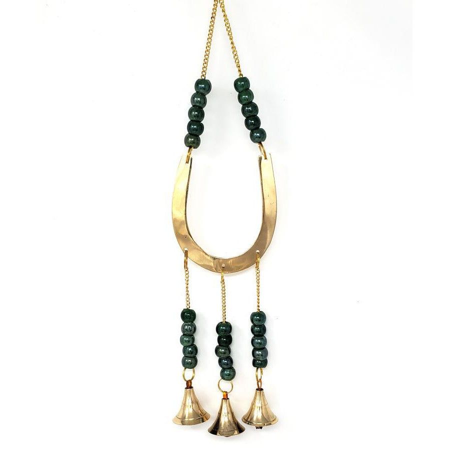 12&quot; Good Luck Horse Shoe Brass Wind Chime, SKU F04-083-7524, UPC 700317377986