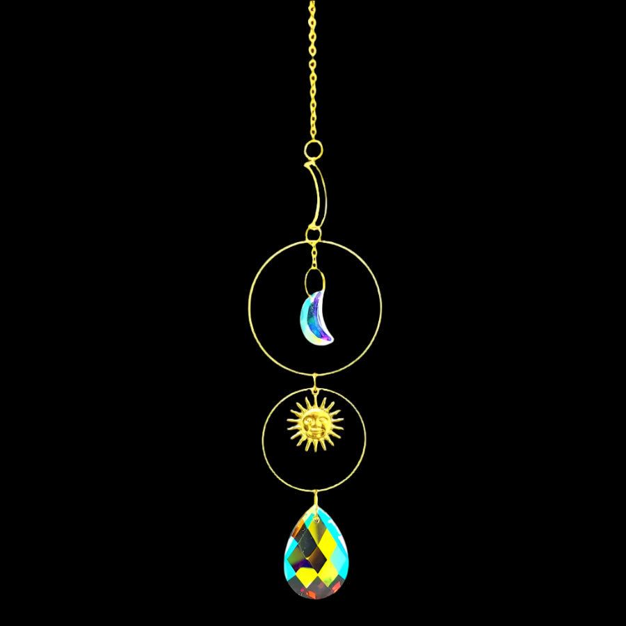 14&quot; Sun Catcher - Sun &amp; Stars Rainbow Prism, SKU SCWH-31, UPC 700317417439