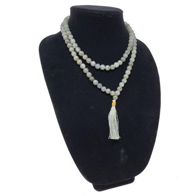 Mala Necklace or Prayer Beads - Labradorite (108 Beads), SKU QQ00-GJM-13, UPC 700317371397