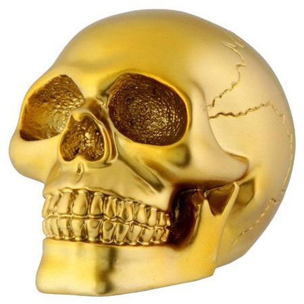 3.75&quot; Gold Skull Statue, SKU PG-Y7750, UPC 700317392972