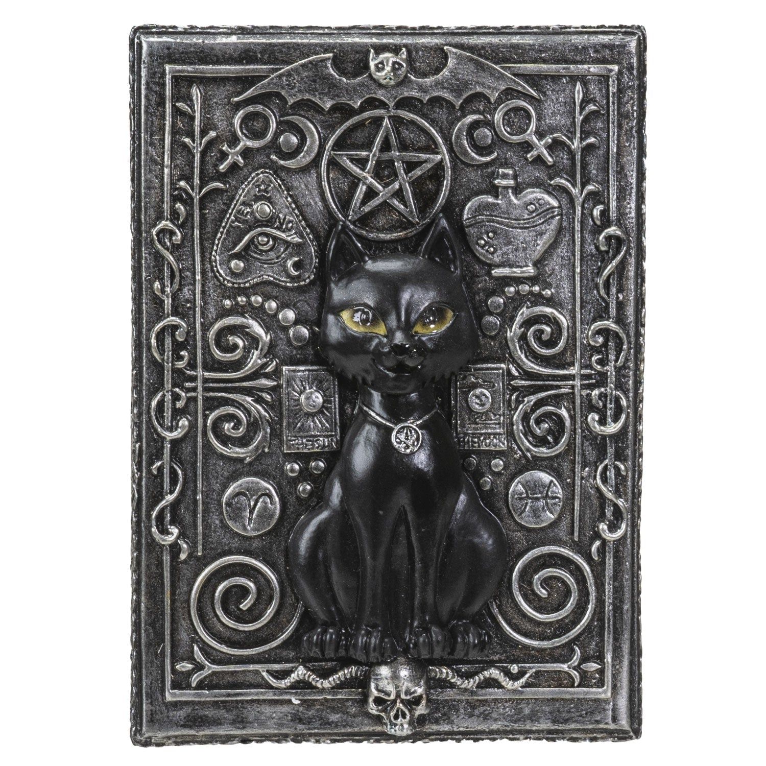 5.25&quot; Fortune Telling Black Cat Tarot Box, SKU PG-14057, UPC 6016008859803