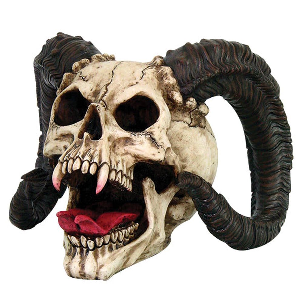9.8&quot; Ram Horned Skull Statue, SKU PG-8269, UPC 700317072805