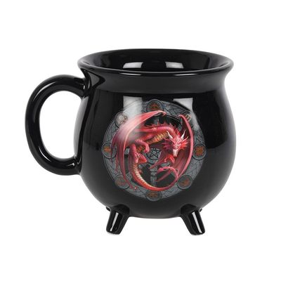 16 oz Anne Stokes Ceramic Color Changing Cauldron Mug - Lammas, SKU PG-15014, UPC 700317071174