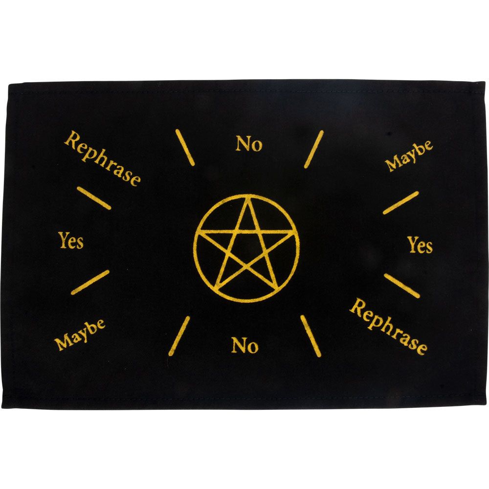 11.5&quot; Cotton Pendulum Mat - Gold Pentacle, SKU KH-64418, UPC 700317069454