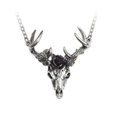 White Hart, Black Rose Pendant, SKU AL-P807, UPC 700317060123