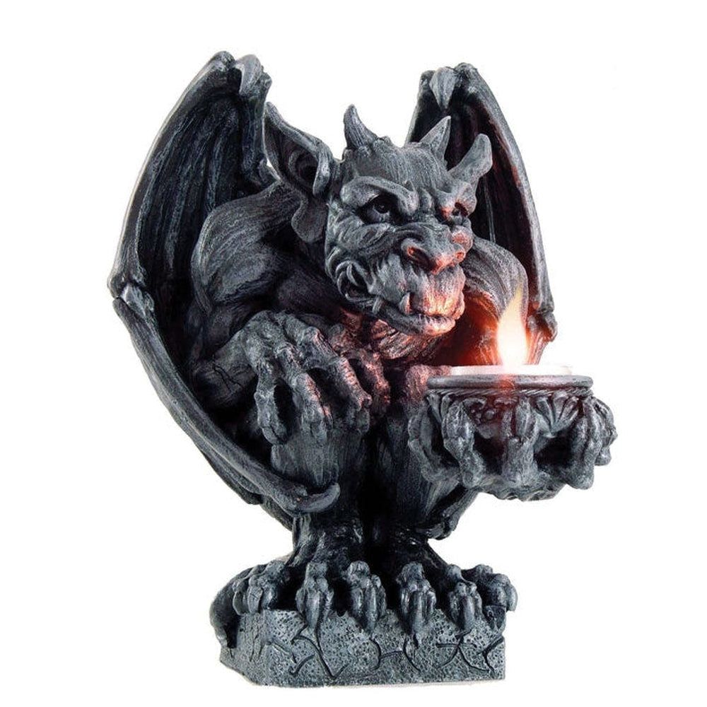 8.4&quot; Gargoyle Tealight Candle Holder, SKU PG-8282, UPC 700317118510