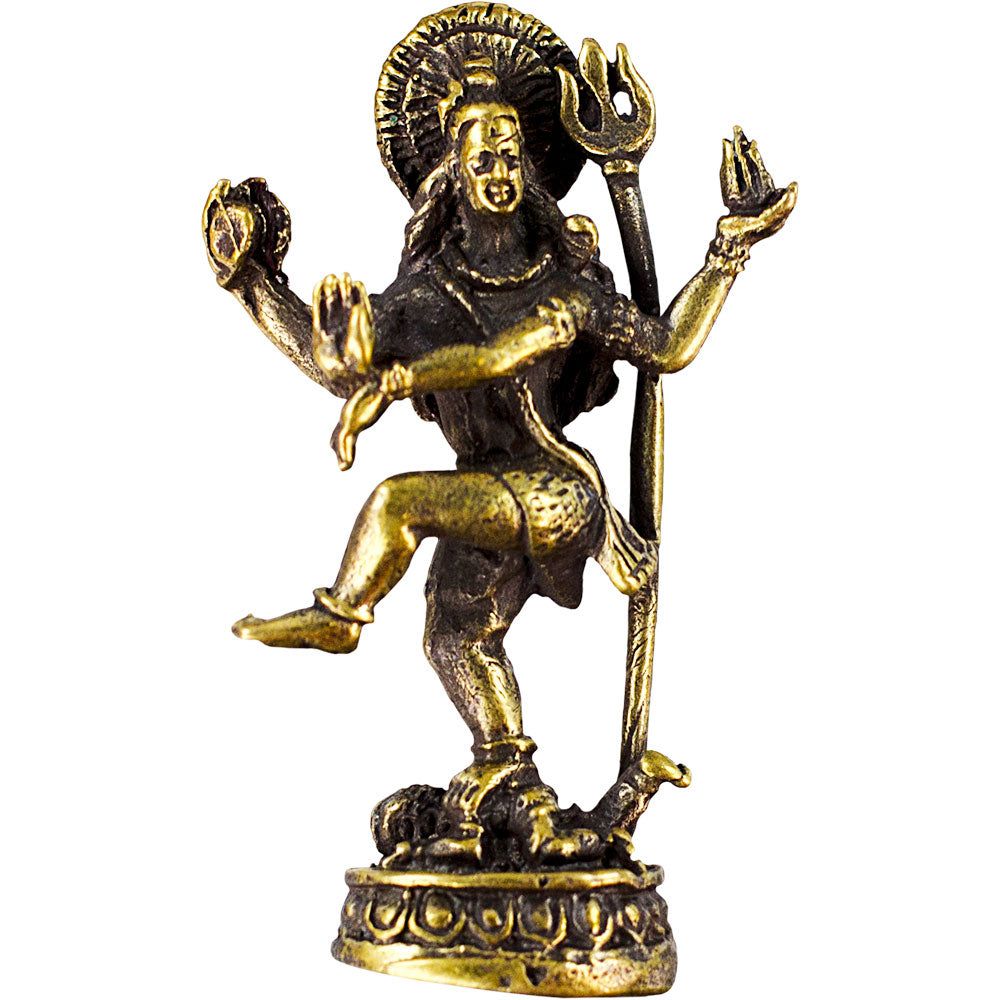 1.6&quot; Mini Brass Figurine - Dancing Shiva (Pack of 3), SKU KH-33439, UPC 700317246299