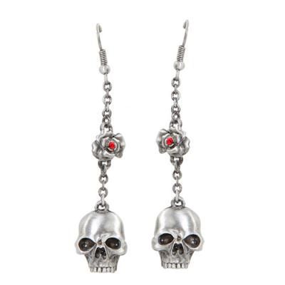 Skull Rose Earrings, SKU PG-10610, UPC 700317071464