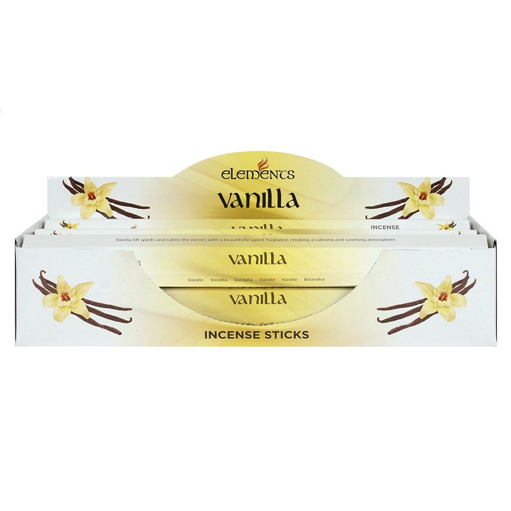 Elements Incense Sticks Display - Vanilla (6 Packs of 20 Sticks), SKU PG-14416, UPC 700317070436