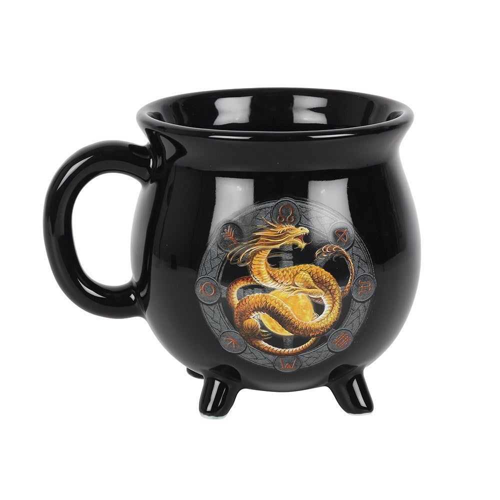 16 oz Anne Stokes Ceramic Color Changing Cauldron Mug - Litha, SKU PG-15016, UPC 700317071198