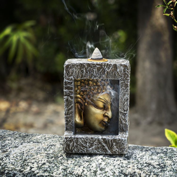 4&quot; Buddha Head Backflow Incense Burner, SKU PG-14321, UPC 700317049937