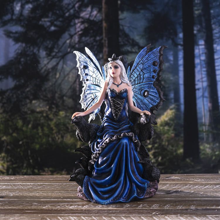 12&quot; Fairy Statue - Queen of the Crows Butterfly Fairy, SKU PG-14311, UPC 700317029816