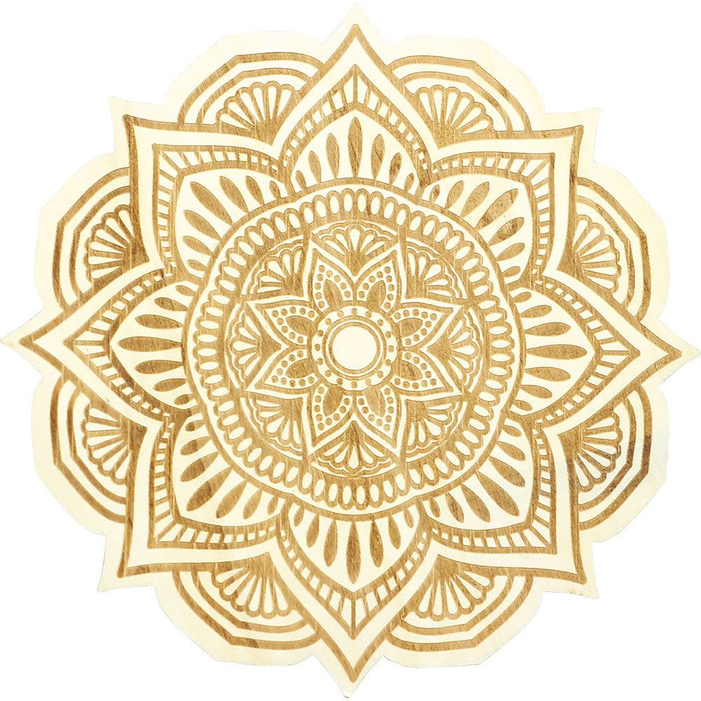 12&quot; Wood Crystal Grid - Flower Mandala, SKU KH-15197, UPC 700317121473
