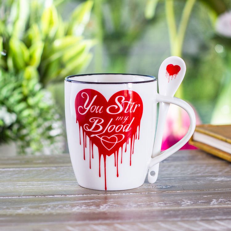 13 oz Ceramic Mug and Spoon Set - You Stir My Blood, SKU PG-14024, UPC 700317028703