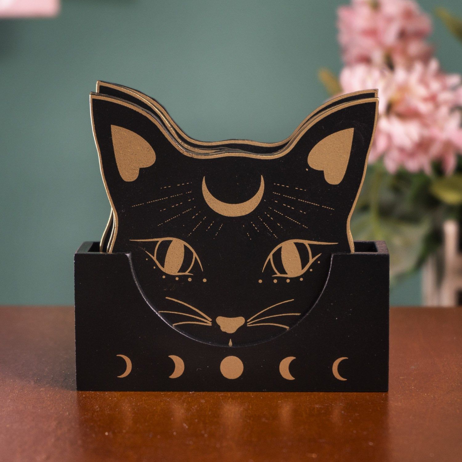Mystic Cat Coasters (Set of 4), SKU PG-15322, UPC 700317293637