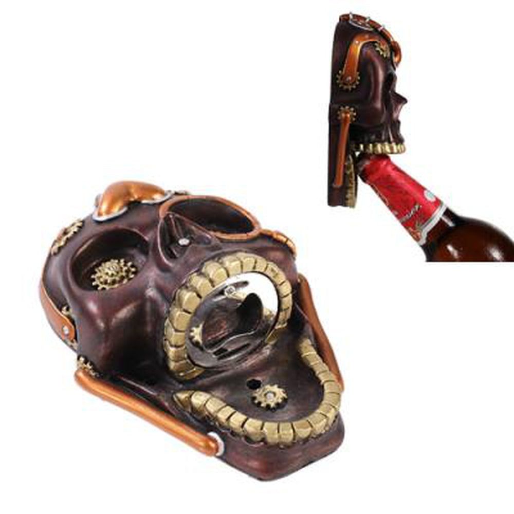 5.75&quot; Steampunk Skull Wall Bottle Opener, SKU PG-10846, UPC 700317071556