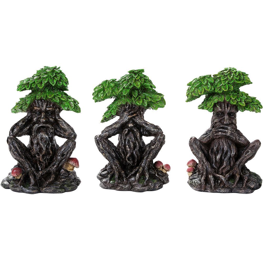 5.5&quot; Greenman Statue Set - See, Hear, Speak No Evil (Set of 3), SKU PG-12521, UPC 700317247296