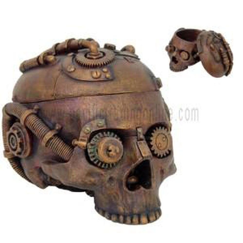 7.5&quot; Steampunk Skull Display Box, SKU PG-8649, UPC 700317072829