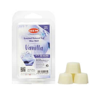 HEM Scented Natural Soy Wax Melt - Vanilla (Pack of 6 Melts), SKU 9628, UPC 6016019551505