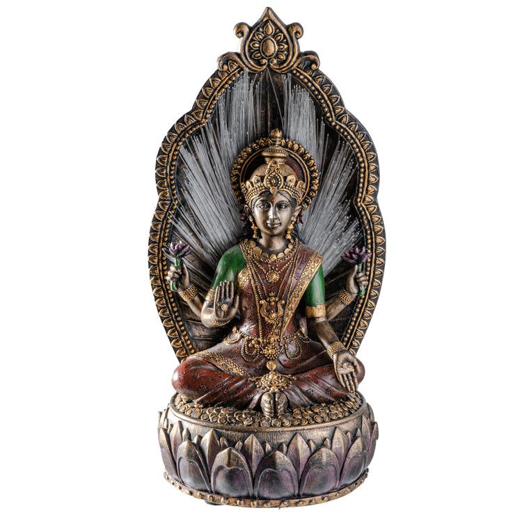 10.25&quot; Hindu Statue - Lakshmi Fiber Optic, SKU PG-13933, UPC 700317053897