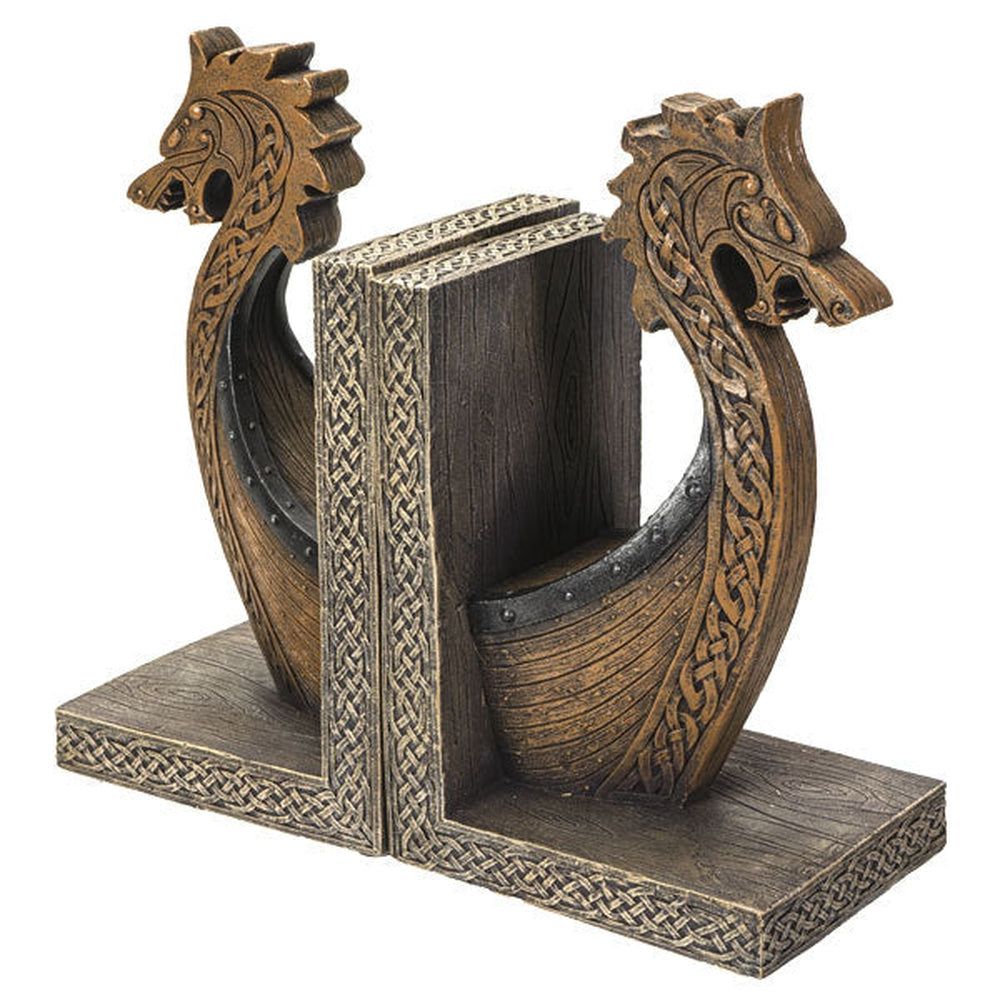 7.5&quot; Viking Dragon Longship Prow Ship Bookends (Pair), SKU PG-14412, UPC 700317023432