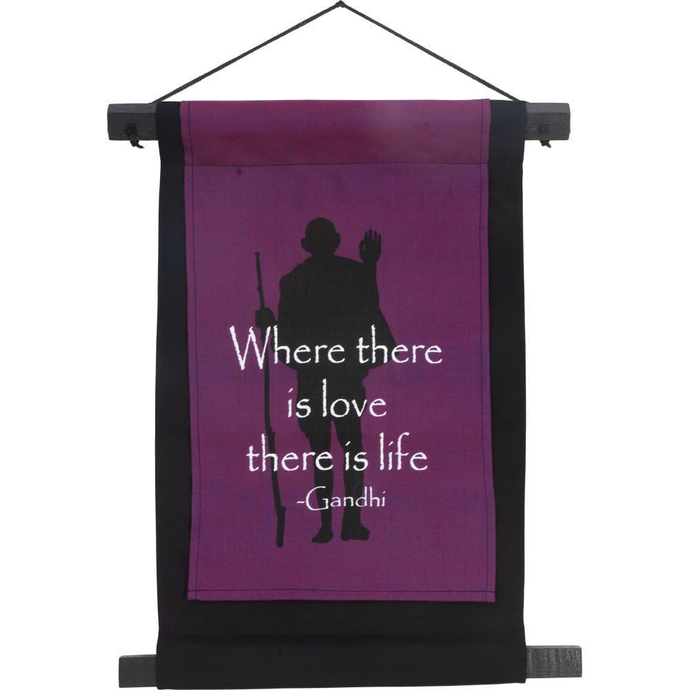 16&quot; Cotton Banner - Gandhi, SKU KH-57654, UPC 700317247647