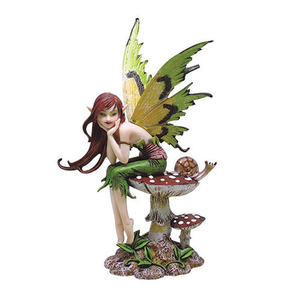 6.25&quot; Fairy Statue - Thinking of You Faery on a Mushroom, SKU PG-9091, UPC 700317295457