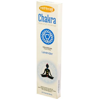 Nitiraj Natural Incense - Throat Chakra - Lavender (6 Packs of 24 Sticks), SKU KH-73114, UPC 700317…