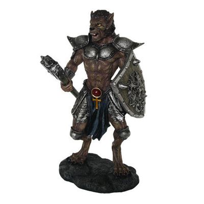 9.5&quot; Wolfman Warrior Statue, SKU PG-10930, UPC 700317023517