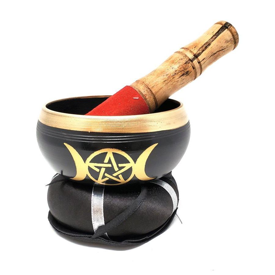 4&quot; Singing Bowl Set - Triple Moon Pentagram, SKU SB4TM, UPC 700317030928