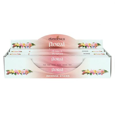 Elements Incense Sticks Display - Floral (6 Packs of 20 Sticks), SKU PG-14422, UPC 700317070450