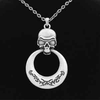 Skull with Ring Necklace, SKU PG-J031, UPC 700317072904