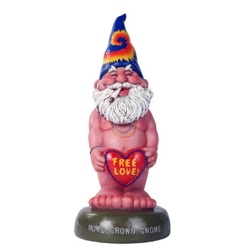 14&quot; Gnome Statue - Free Love Hippie, SKU PG-11991, UPC 700317041344