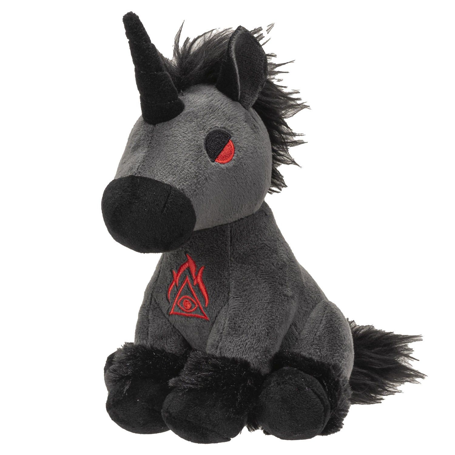 9&quot; Black Unicorn Plush Doll, SKU PG-14967, UPC 700317070924