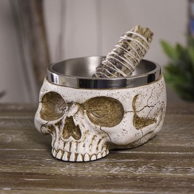 5.5&quot; Skull Smudge Bowl, SKU PG-14955, UPC 700317120568