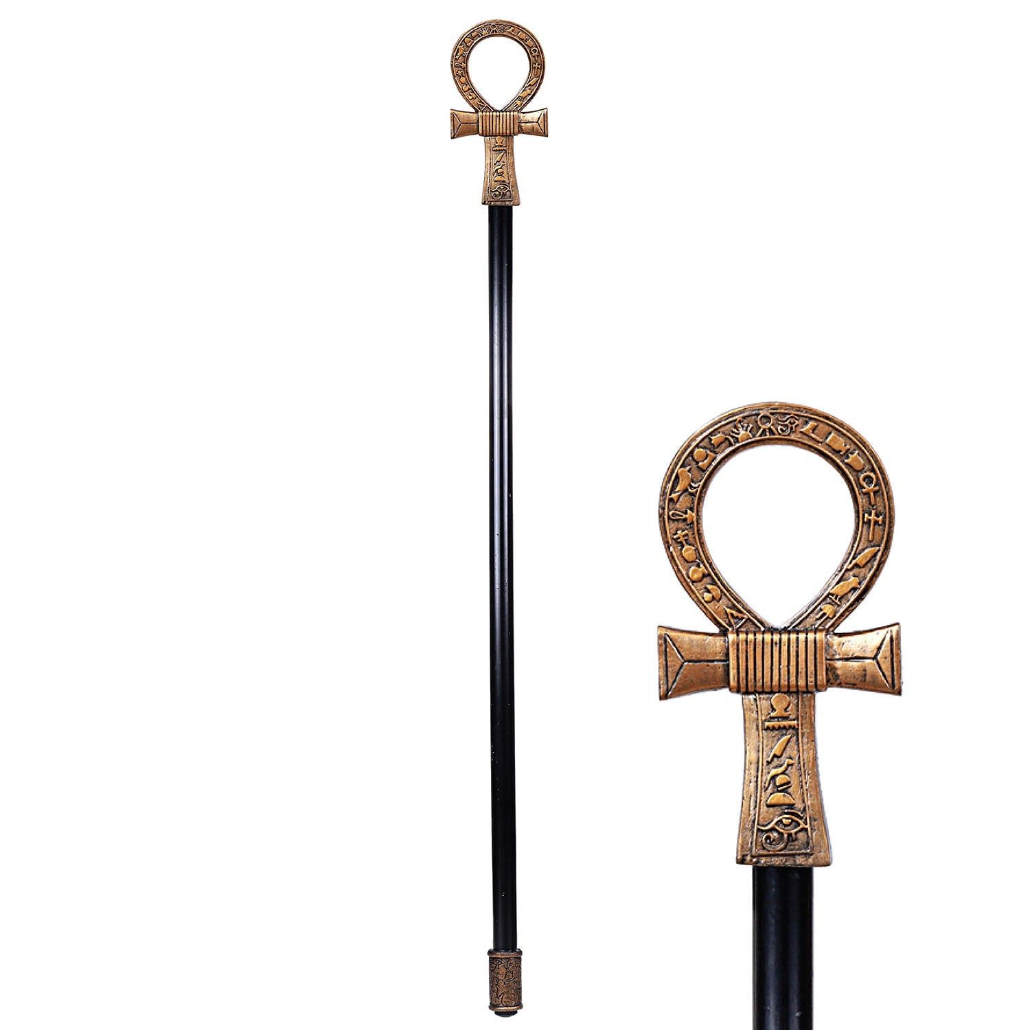 37&quot; Walking Cane - Egyptian Ankh, SKU PG-12816, UPC 700317292135