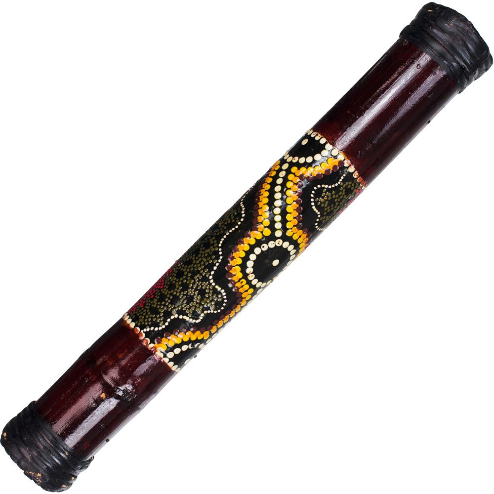 16&quot; Bamboo Rainstick - Brown Painted, SKU KH-31165, UPC 700317122661