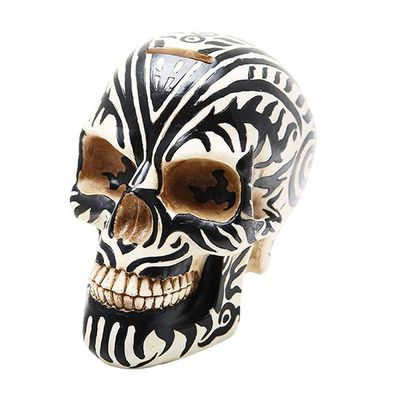 7&quot; Money Bank - Maori Ram Skull, SKU PG-6413, UPC 700317043430