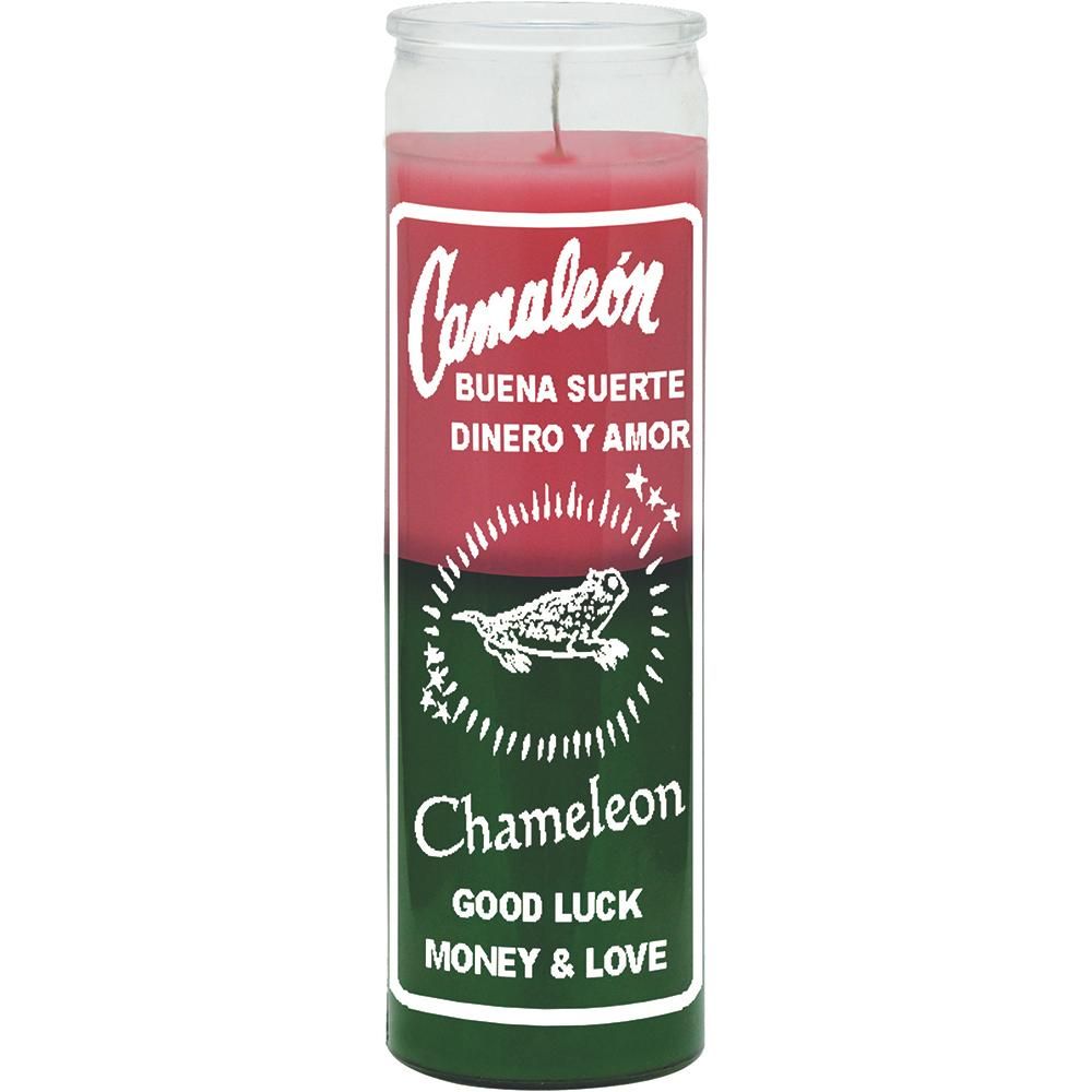 7 Day Glass Candle 2 Color Chameleon - Pink / Green, SKU WP-576-144, UPC 6016000613663