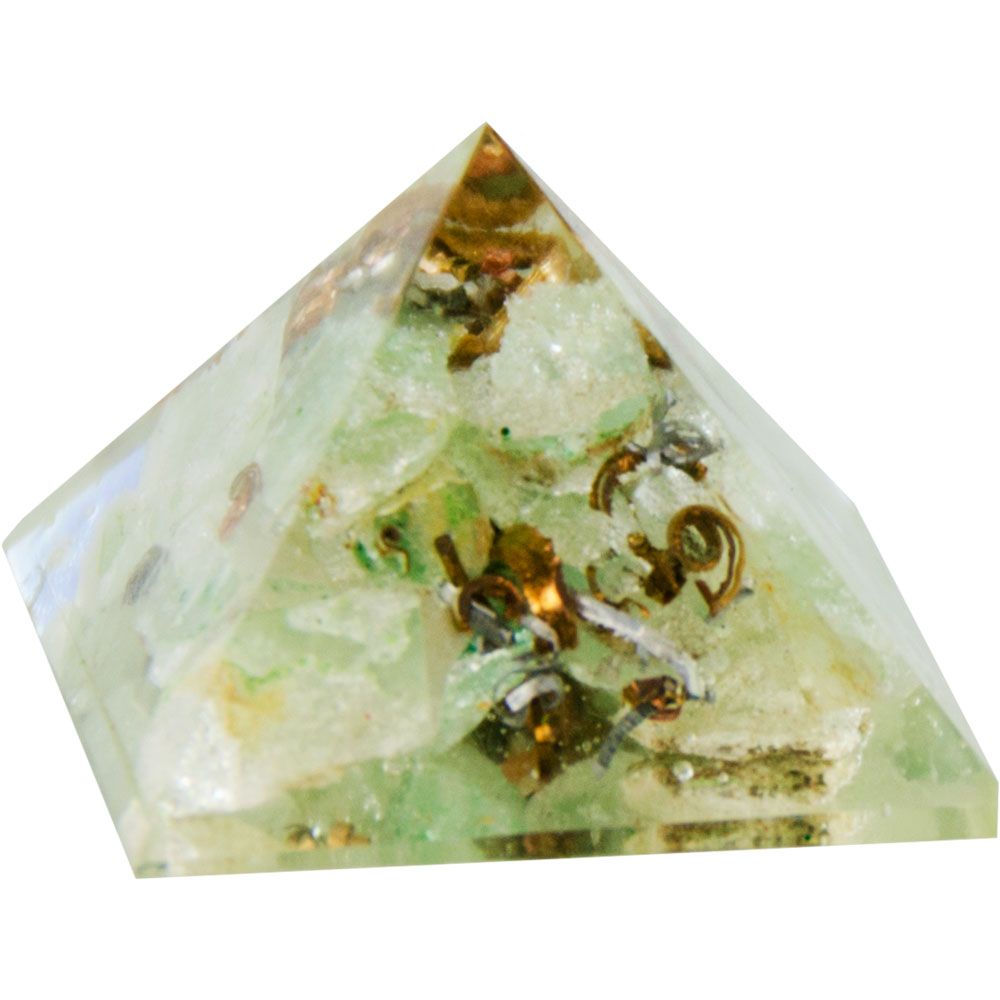 25-35 mm Gemstone Pyramid - Orgone Green Aventurine - Heart Chakra, SKU KH-63213, UPC 700317117278